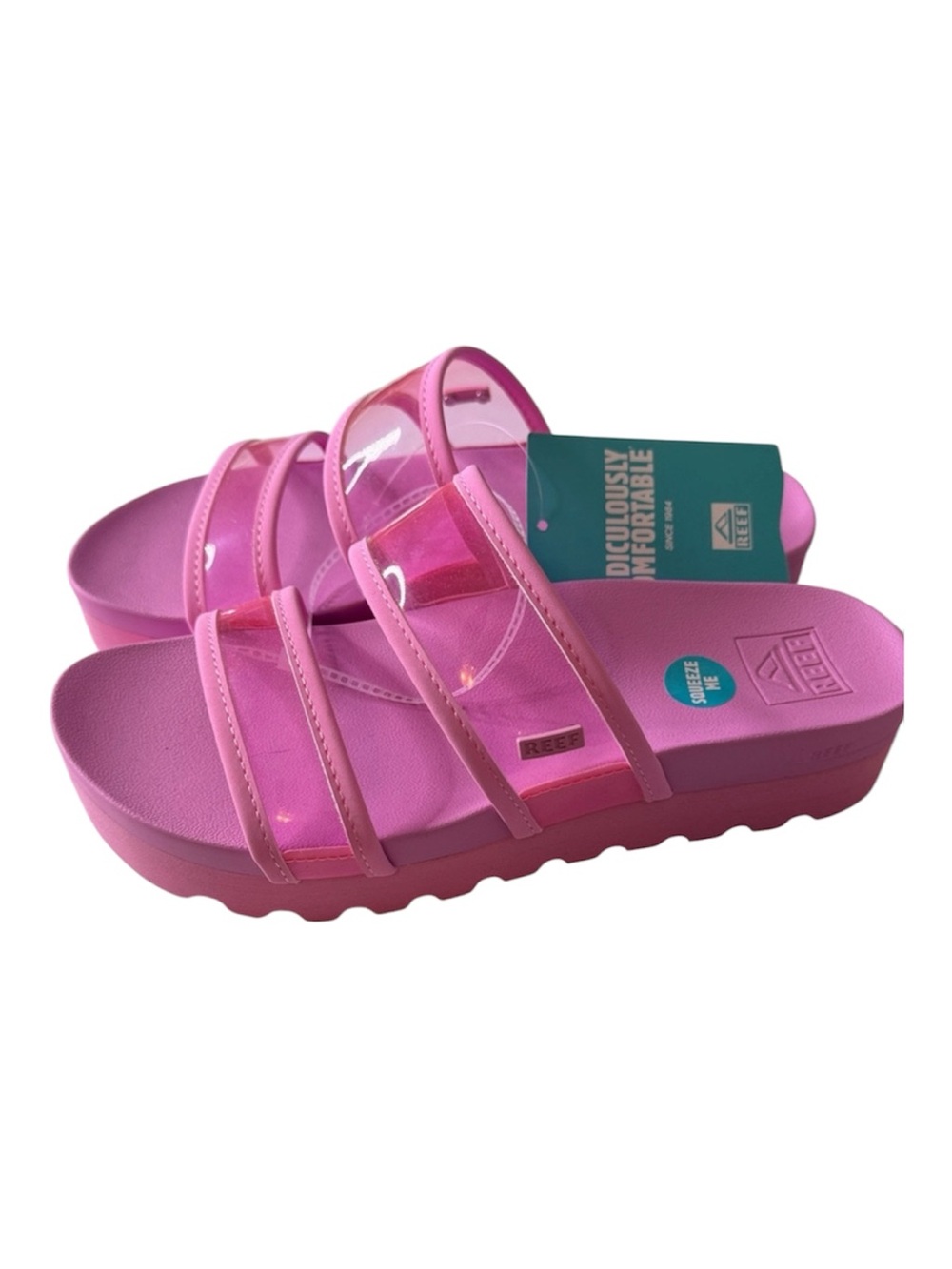Reef Vista Hi Energy Light Neon Pink Sandals Size 8.5